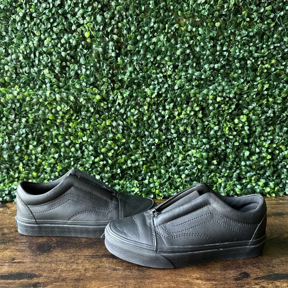 Vans Old Skool Laceless DX 'Triple Black' Skate Shoes Women Size 6.5 Sneakers